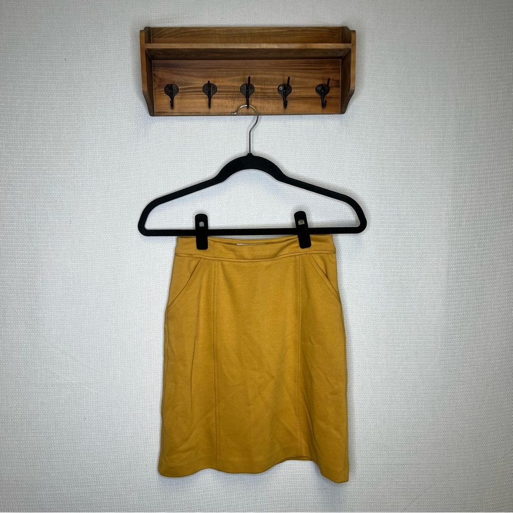 Boden | Mustard Yellow Pencil Mini‎ Skirt for Casual Work 2R